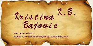 Kristina Bajović vizit kartica